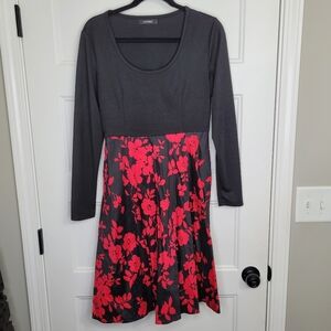 Mixfeer Long Sleeve Floral Print Dress Size L